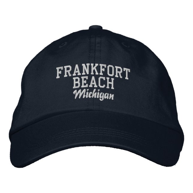Gorra de béisbol bordada Frankfort Beach Michigan (Anverso)