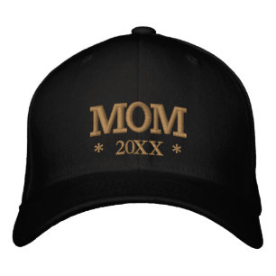 Gorra de béisbol bordada MOM 20XX dorada / blanca