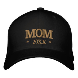 Gorra de béisbol bordada MOM 20XX dorada / blanca