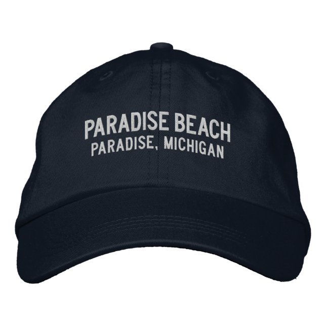 Gorra de béisbol bordada Paradise Beach Michigan (Anverso)