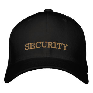 Gorra de béisbol bordada SECURITY dorado / negro