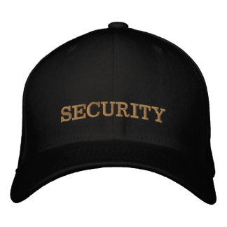 Gorra de béisbol bordada SECURITY dorado / negro