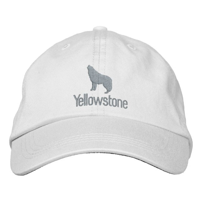 Gorra de Béisbol Borrosa de Lobo Amarillo (Anverso)