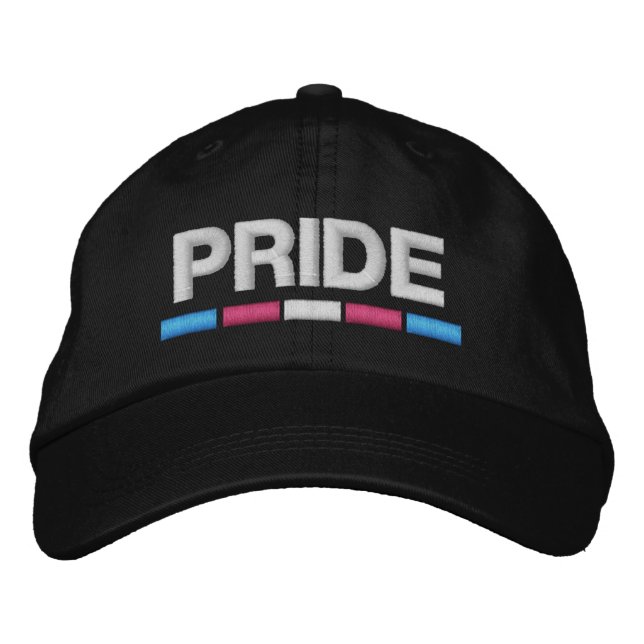 Gorra de béisbol con bordado de orgullo trans (Anverso)
