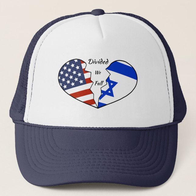 Gorra de béisbol: EE.UU. e Israel Divididos caemos (Anverso)