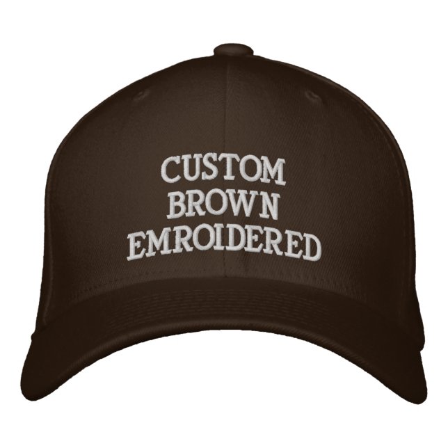 Gorra de béisbol marrón personalizada y bordada (Anverso)