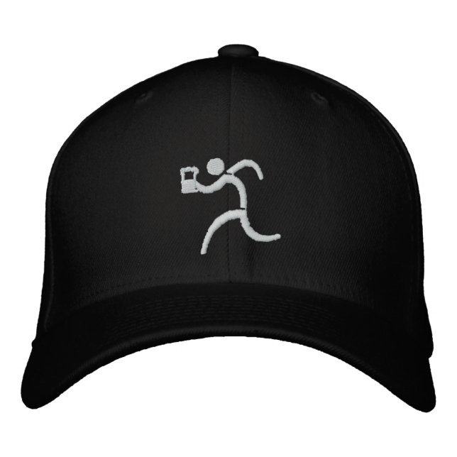 Gorra de béisbol negro bordada IRunToDrink (Anverso)