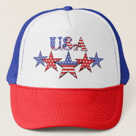 Gorra de béisbol patriótico rojo, blanco y azul