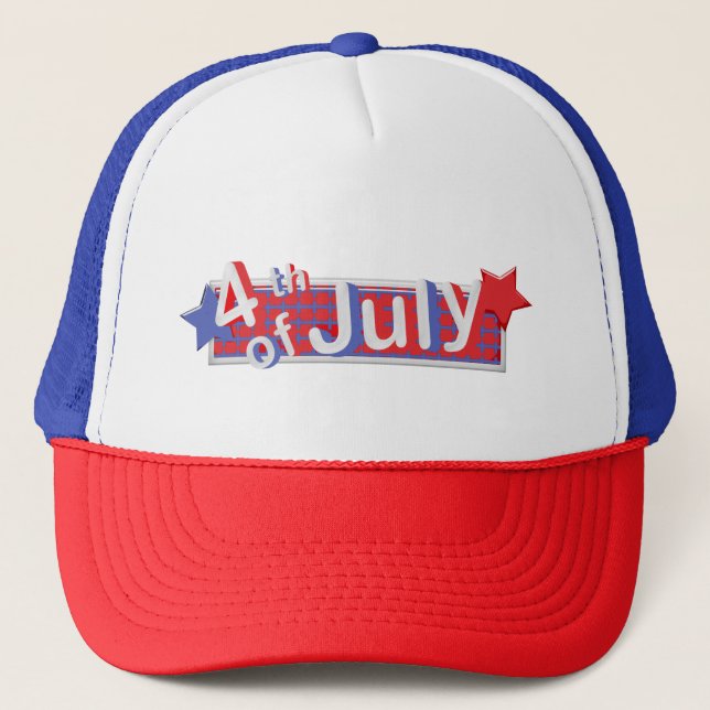 Gorra de béisbol patriótico rojo, blanco y azul (Anverso)