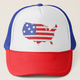 Gorra de béisbol patriótico rojo, blanco y azul