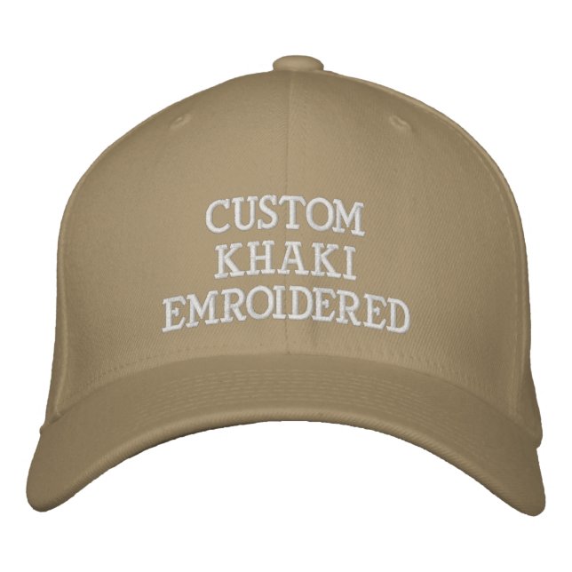 Gorra de béisbol personalizada bordada en caqui (Anverso)