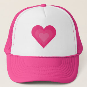 Gorra de béisbol rosada bonita de los corazones
