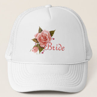 Gorra de béisbol rosada de la novia de los rosas
