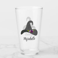 Gorra de bruja negra con flores personalizadas