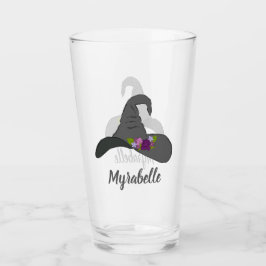 Gorra de bruja negra con flores personalizadas