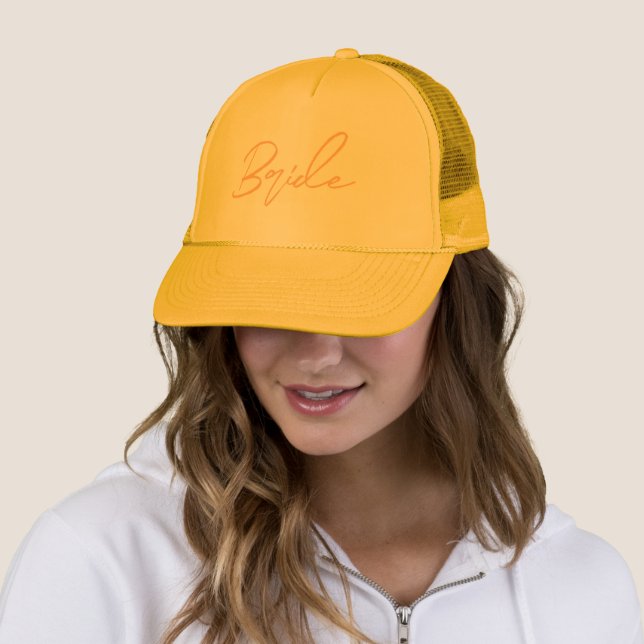 GORRA DE CAMIONERA DE NOVIA | Texto Naranja | Desp (In situ)
