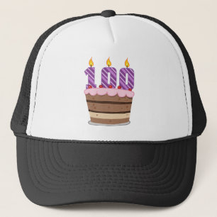 Gorra De Camionero 100 años en el pastel de cumpleaños