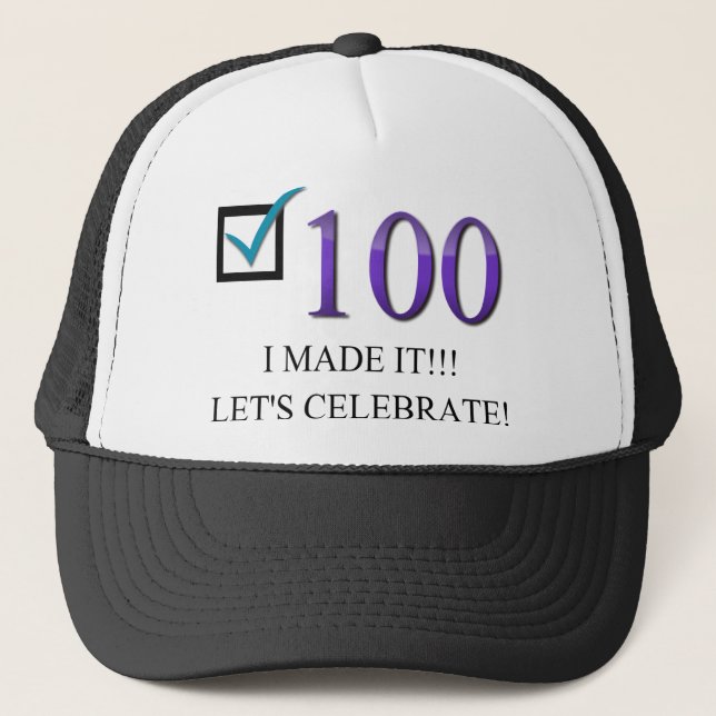 Gorra De Camionero 100o cumpleaños feliz (Anverso)