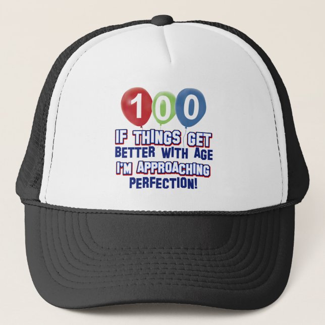 Gorra De Camionero 100os diseños del cumpleaños (Anverso)