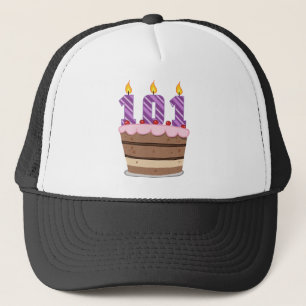 Gorra De Camionero 101 años en el pastel de cumpleaños