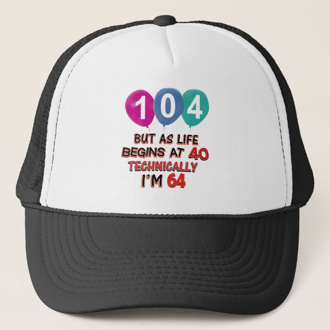 Gorra De Camionero 104os diseños del cumpleaños del año (Anverso)