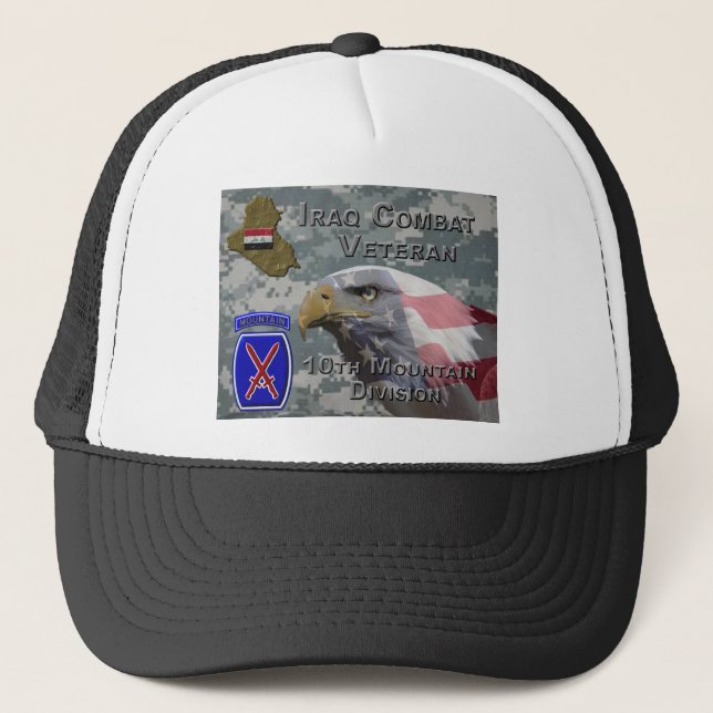 Gorra De Camionero 10.ª Montaña Div Iraq Combat Veteran (Anverso)