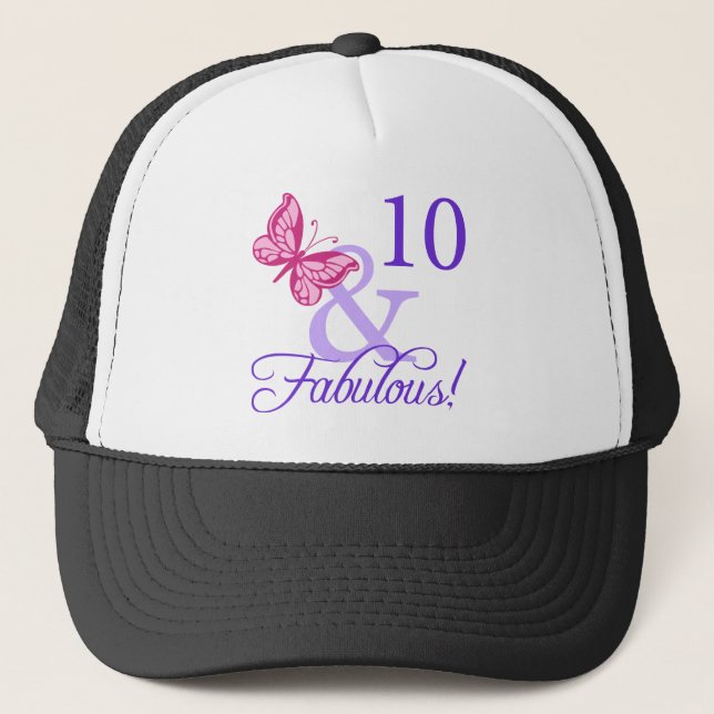 Gorra De Camionero 10 Y Fabuloso Cumpleaños (Anverso)