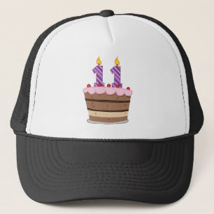 Gorra De Camionero 11 años en el pastel de cumpleaños