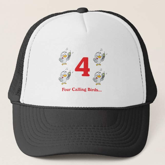 Gorra De Camionero 12 días cuatro pájaros que llaman (Anverso)