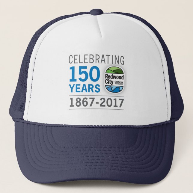 Gorra De Camionero 150o aniversario de Redwood City (Anverso)