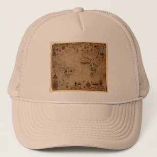 Gorra De Camionero 1633 carta de Portolan del océano de Atantic -
