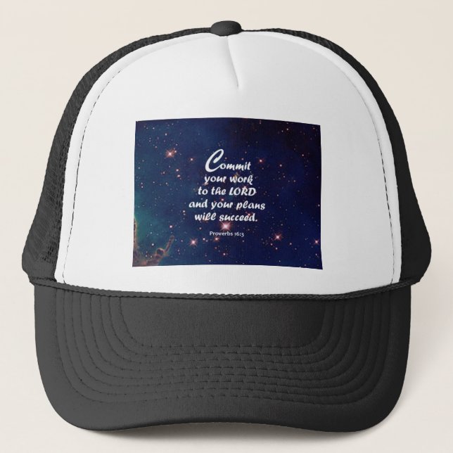 Gorra De Camionero 16:3 de los proverbios (Anverso)