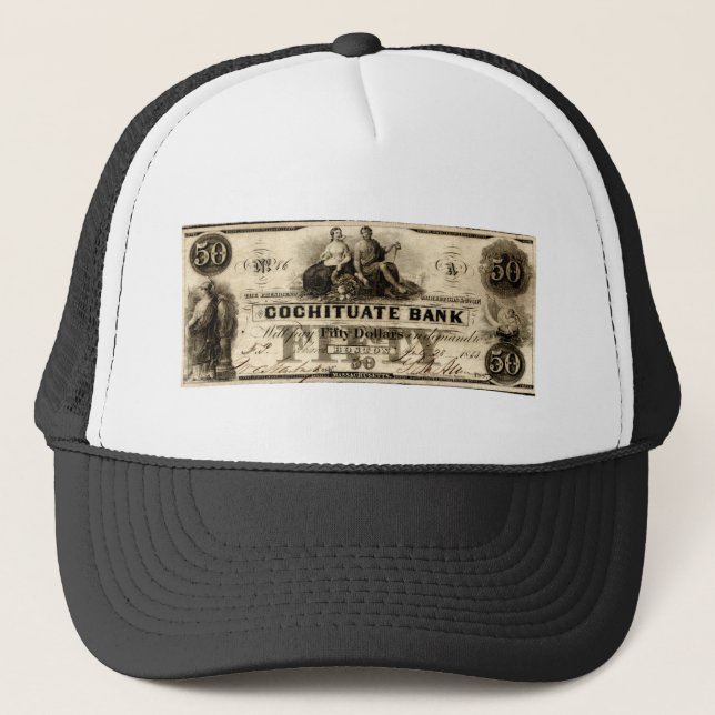 Gorra De Camionero 1853 Cochituate 50 Dólares Nota (Anverso)