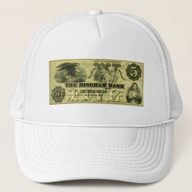 Gorra De Camionero 1860 Hingham Massachusetts Five Dollar Note (Anverso)