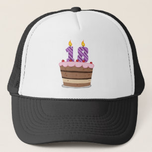 Gorra De Camionero 18 años en el pastel de cumpleaños