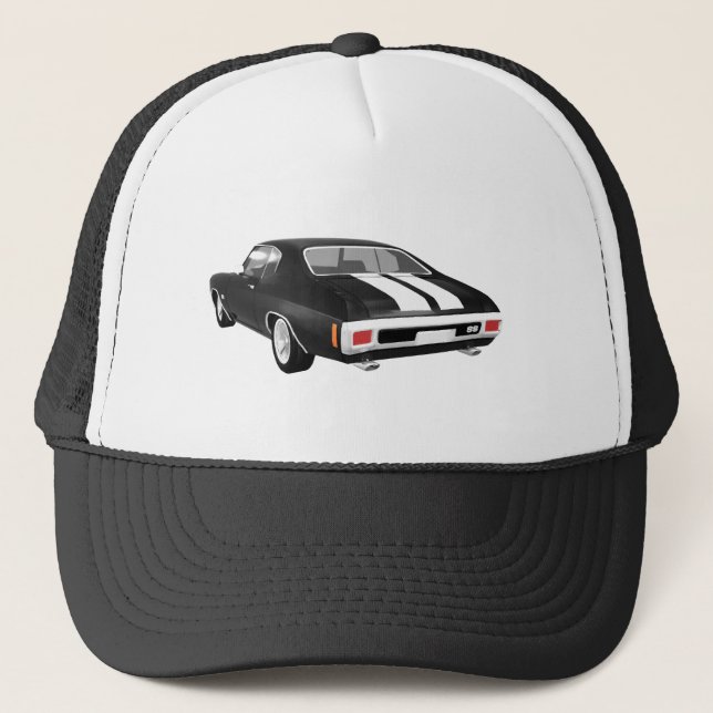 Gorra De Camionero 1970 Chevelle SS: Fin negro: (Anverso)