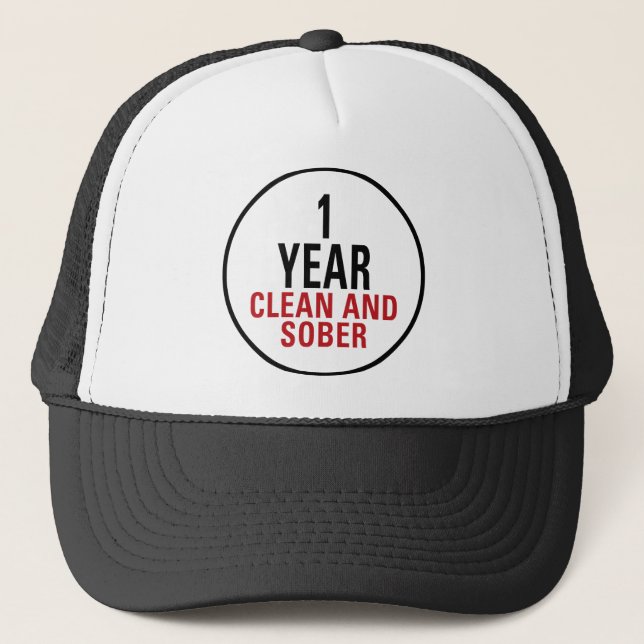 Gorra De Camionero 1 año limpio y de sobrio (Anverso)