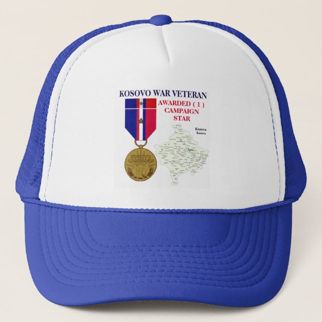 GORRA DE CAMIONERO 1 ESTRELLA DE CAMPAÑA VETERANO DE GUERRA EN KOSOVO (Anverso)