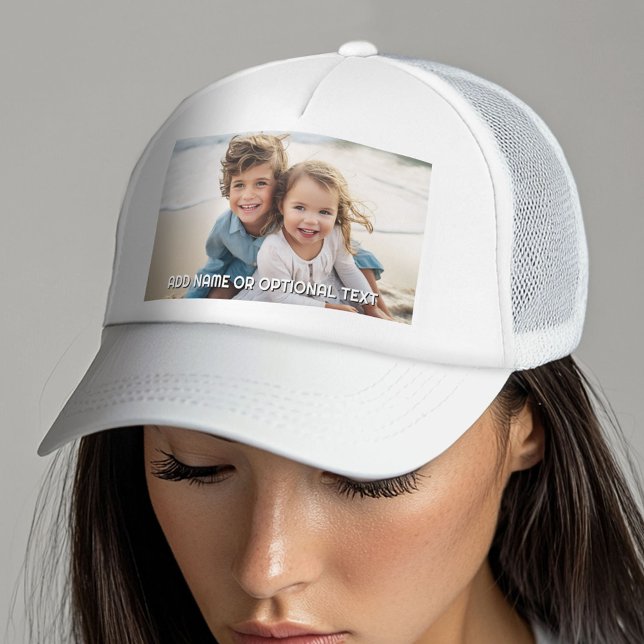 Gorra De Camionero 1 Foto completa y texto - Paisaje horizontal (Custom Photo Gallery on a Trucker Hat)