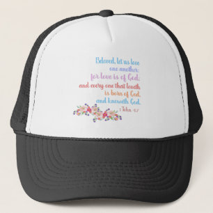 Gorra De Camionero 1 Juan 4:7 Biblia Verse texto arcoiris
