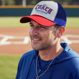 Gorra De Camionero #1 Mejor Entrenador de Béisbol Nombre Personalizad