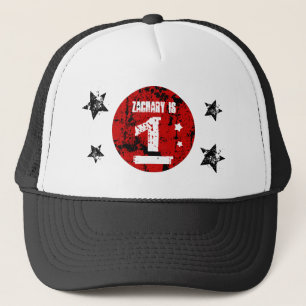 Gorra De Camionero 1r Negro rojo A01 del estilo del Grunge del