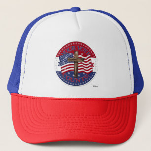 Gorra De Camionero 2020 Tu voto cuenta Cruz y bandera americana