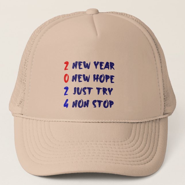 Gorra De Camionero 2024, año nuevo, nueva esperanza, sólo intenta, si (Anverso)