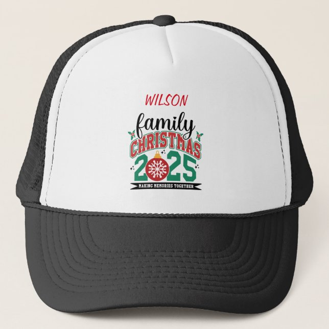 Gorra De Camionero 2025 Family Name Christmas  Designs (Anverso)