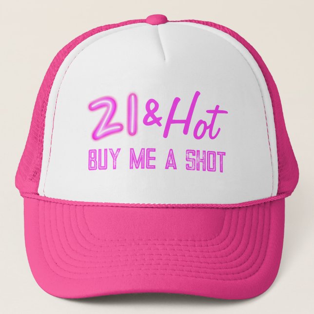 Gorra De Camionero 21 y Hot Buy A Beber Neon (Anverso)
