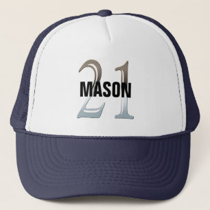 Gorra De Camionero 21ro Número de plata 21 del cumpleaños