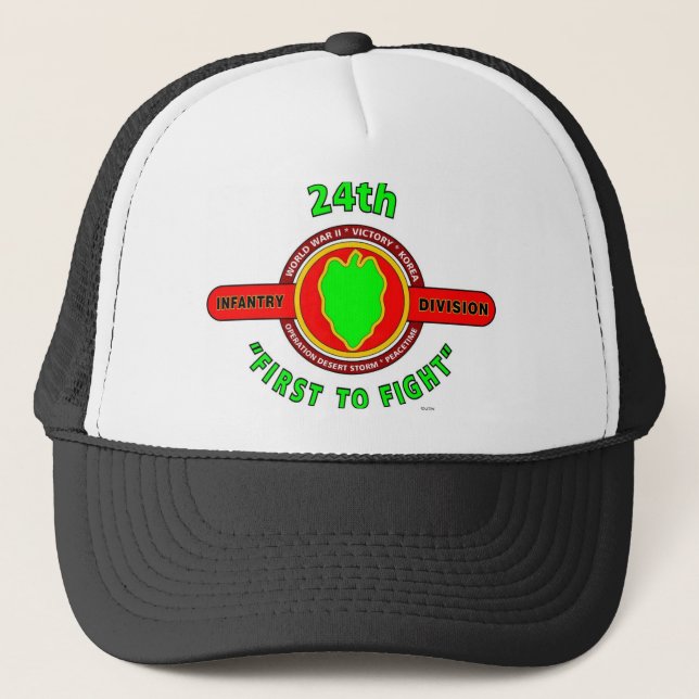 Gorra De Camionero 24to DIVISIÓN de INFANTERÍA "PRIMERO PARA LUCHAR" (Anverso)