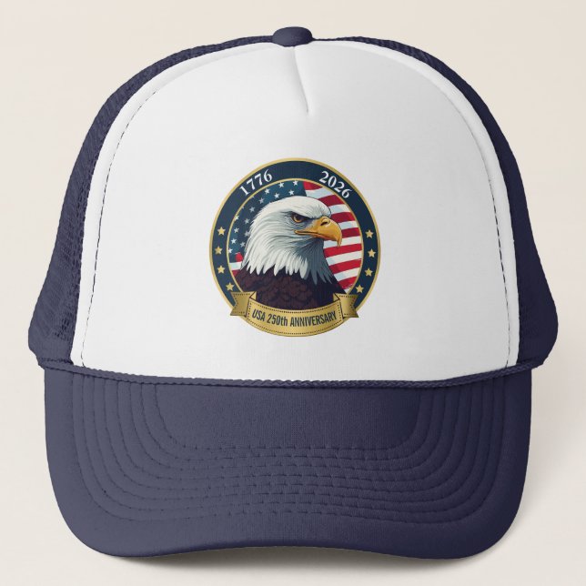Gorra De Camionero 250th Anniversary USA Patriotic | 1776–2026 (Anverso)
