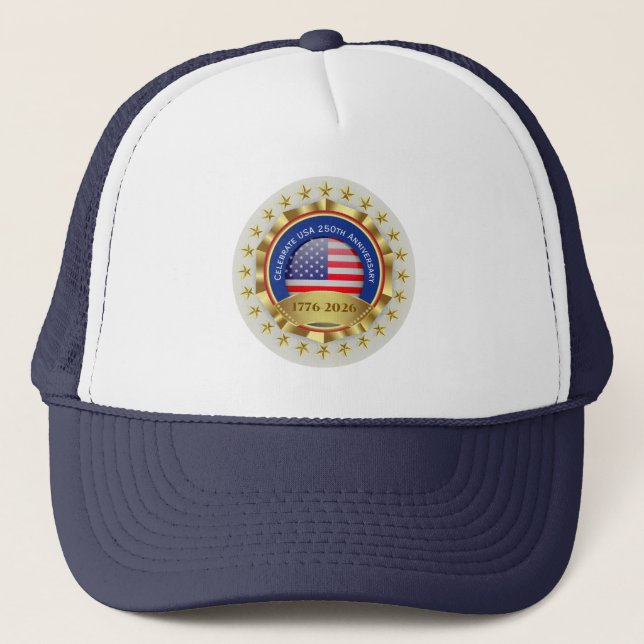 Gorra De Camionero 250th Anniversary USA Patriotic | 1776–2026 (Anverso)